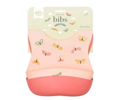 Baberos^A Little Lovely Company 2 Baberos Silicona Butterflies