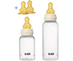 Biberones^BIBS 2 Biberones Plástico Látex Ivory 150/270 ml