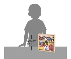 Clearance 34 Bloques de Madera Campiña Cross Roads Niños Juguetes Niños 3 Años|Juguetes Para Niños De Un Año