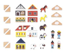 Clearance 34 Bloques de Madera Campiña Cross Roads Niños Juguetes Niños 3 Años|Juguetes Para Niños De Un Año