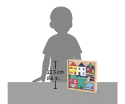 36 Bloques de Madera Ciudad Cross Roads Niños Juguetes Para Niños De Un Año|Juguetes Para Niños De 18 Meses