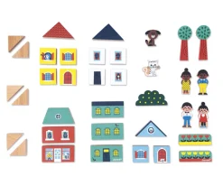 36 Bloques de Madera Ciudad Cross Roads Niños Juguetes Para Niños De Un Año|Juguetes Para Niños De 18 Meses