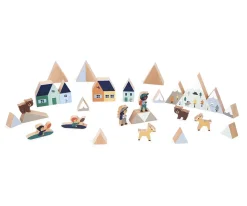 Clearance 35 Bloques de Madera Valle Nevado Cross Roads Niños Juguetes Para Niños De 18 Meses|Juguetes Niños 3 Años