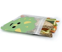 New 4 Bolsas Reutilizables Dino + Lion Bolsas Impermeables|Bolsas Merienda