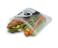 New 4 Bolsas Reutilizables Panda + Bear Bolsas Impermeables|Bolsas Merienda