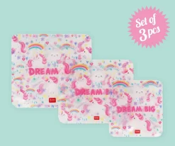 Bolsas Merienda^Legami 3 Bolsas reutilizables para Aperitivos Unicornio