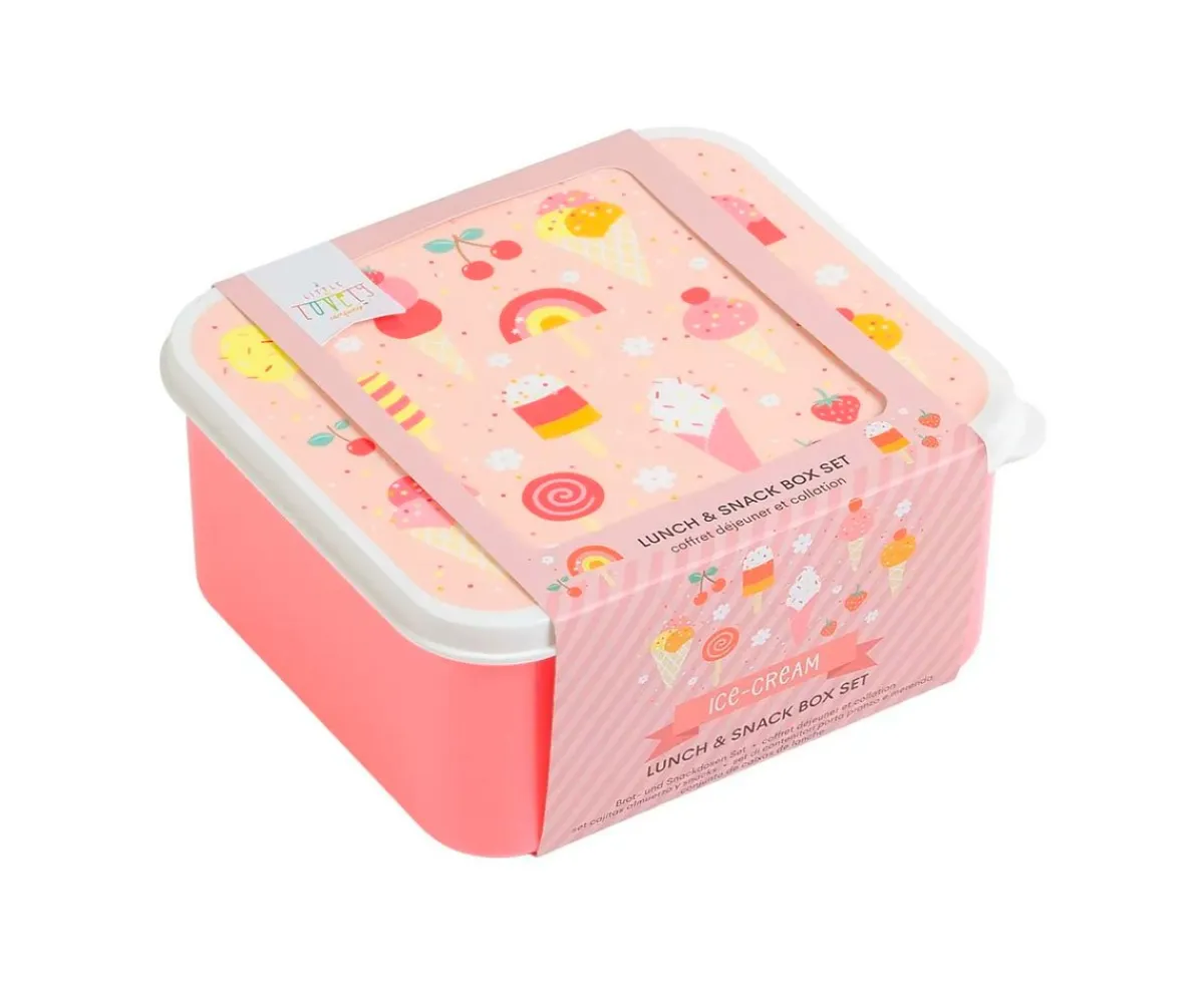 Fiambreras Infantiles^A Little Lovely Company 4 Cajas de Almuerzo Ice Cream