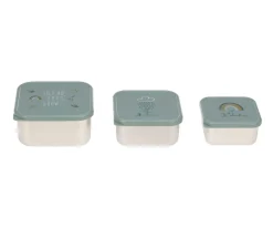 Discount 3 Cajitas Almuerzo Acero Garden Explorer Cajas De Almuerzo|Fiambreras Infantiles