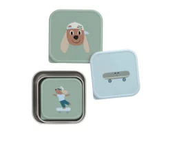 New 3 Cajitas Almuerzo Acero Tiny Team Dog Fiambreras Infantiles|Cajas De Almuerzo