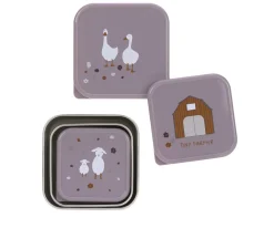 Clearance 3 Cajitas Almuerzo Acero Tiny Farmer Malva Fiambreras Infantiles|Cajas De Almuerzo