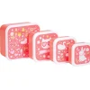 Fiambreras Infantiles^A Little Lovely Company 4 Cajitas Almuerzo y Snacks Fun