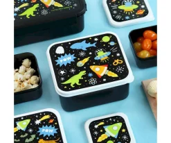 Outlet 4 Cajitas Almuerzo y Snacks Galaxy Fiambreras Infantiles|Cajas De Almuerzo