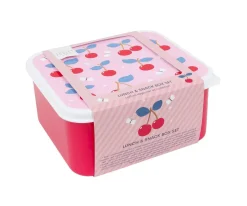 Best 4 Cajitas Almuerzo y Snacks Cherries Fiambreras Infantiles|Cajas De Almuerzo