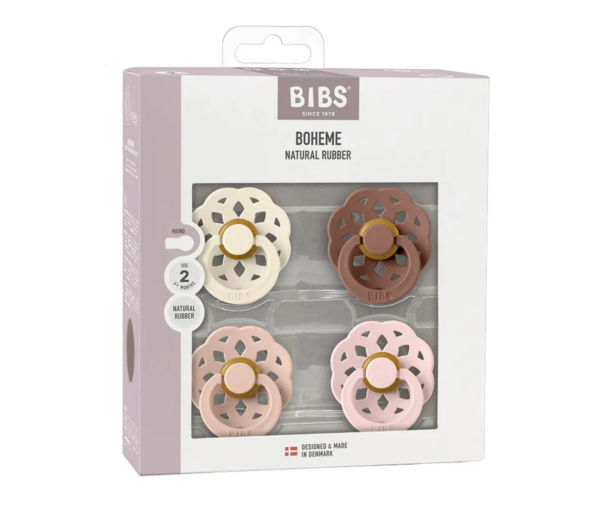 Chupetes Con Diseños^BIBS 4 Chupetes Boheme Ivory/Blush/Woodchuck/Blossom