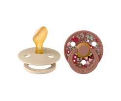 Chupetes Con Diseños^Bibs Liberty 2 Chupetes BIBS Colour Anatómica Liberty Chamomile Lawn Vainilla/Woodchuck