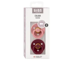 Chupetes Con Diseños^BIBS 2 Chupetes Colour Round Dusty Pink/Elderberry