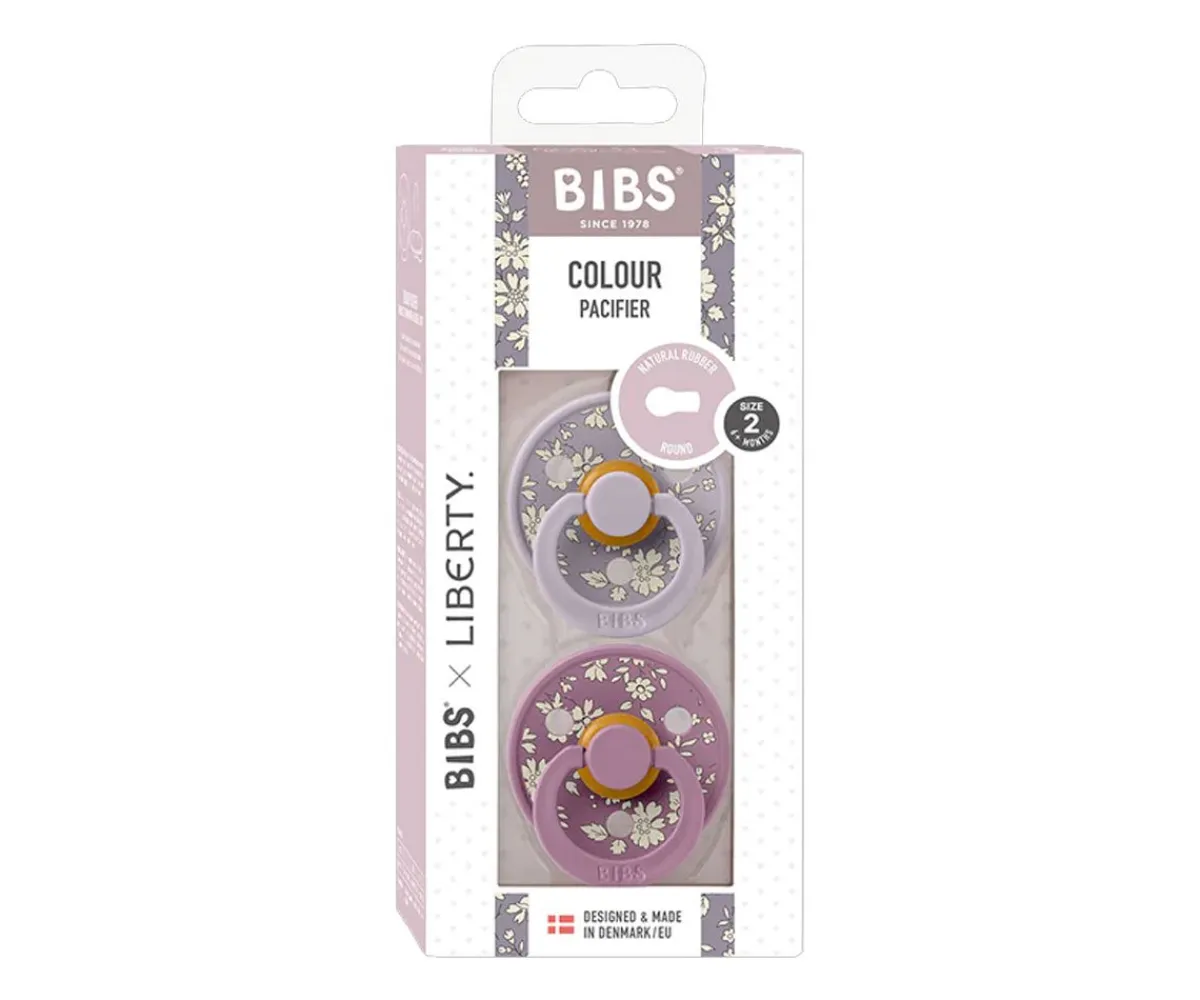 Chupetes Con Diseños^Bibs Liberty 2 Chupetes BIBS Colour Round Liberty Capel Fossil Grey Mix