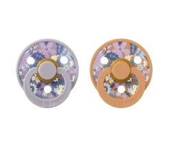 Chupetes Con Diseños^BIBS 2 Chupetes Colour Round Liberty June Blossom Pumpkin Mix