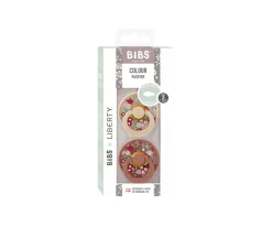 Chupetes Con Diseños^Bibs Liberty 2 Chupetes BIBS Colour Simétrica Liberty Chamomile Lawn Vainilla/Woodchuck Mix