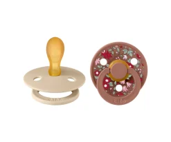 Chupetes Con Diseños^Bibs Liberty 2 Chupetes BIBS Colour Simétrica Liberty Chamomile Lawn Vainilla/Woodchuck Mix