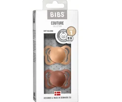 Chupetes Con Diseños^BIBS 2 Chupetes Couture Peach/Woodchuck Silicona