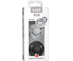 Chupetes Con Diseños^BIBS 2 Chupetes De Lux Cloud/Black Silicona