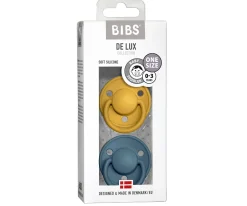 Chupetes Con Diseños^BIBS 2 Chupetes De Lux Mustard/Petrol Silicona