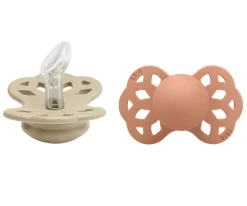 Chupetes Con Diseños^BIBS 2 Chupetes Infinity Anatómica Vanilla/Peach