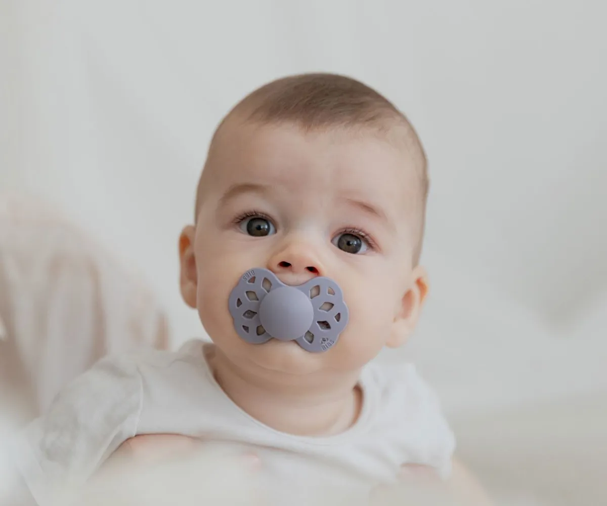 Chupetes Con Diseños^BIBS 2 Chupetes Infinity Anatómica Vanilla/Peach