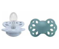 Chupetes Con Diseños^BIBS 2 Chupetes Infinity Simétrica Baby Blue/Island Sea