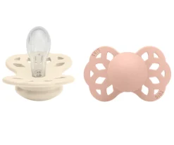 Chupetes Con Diseños^BIBS 2 Chupetes Infinity Simétrica Ivory/Blush