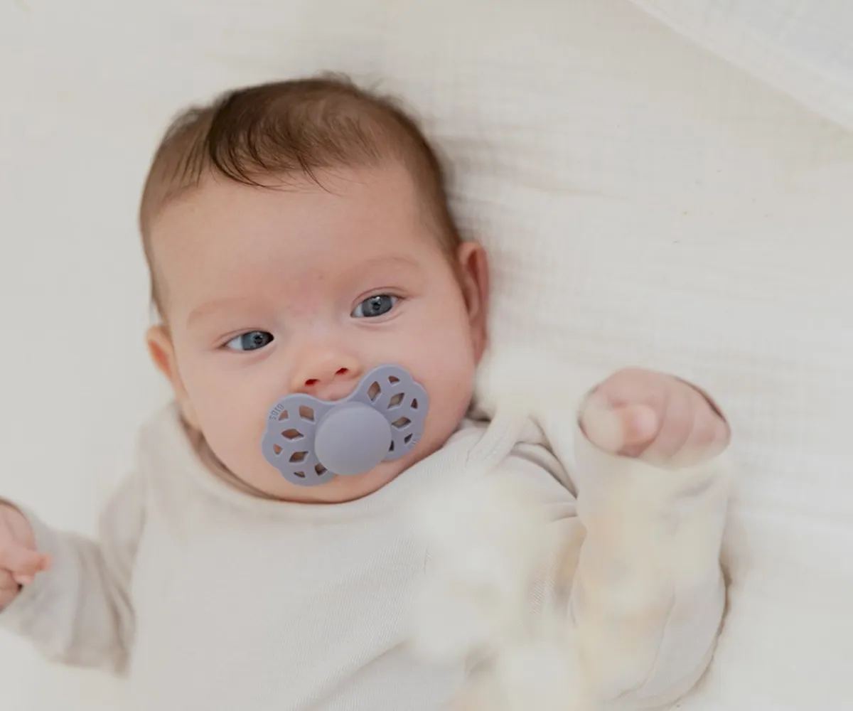 Chupetes Con Diseños^BIBS 2 Chupetes Infinity Simétrica Ivory/Blush