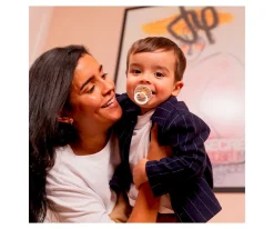 Chupetes Con Diseños^BIBS 2 Chupetes Studio Colour Round Pin Ivory Steel Blue Mix