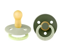 Chupetes Con Diseños^BIBS 2 Chupetes Studio Colour Fusion Round Sage Hunter Green mix