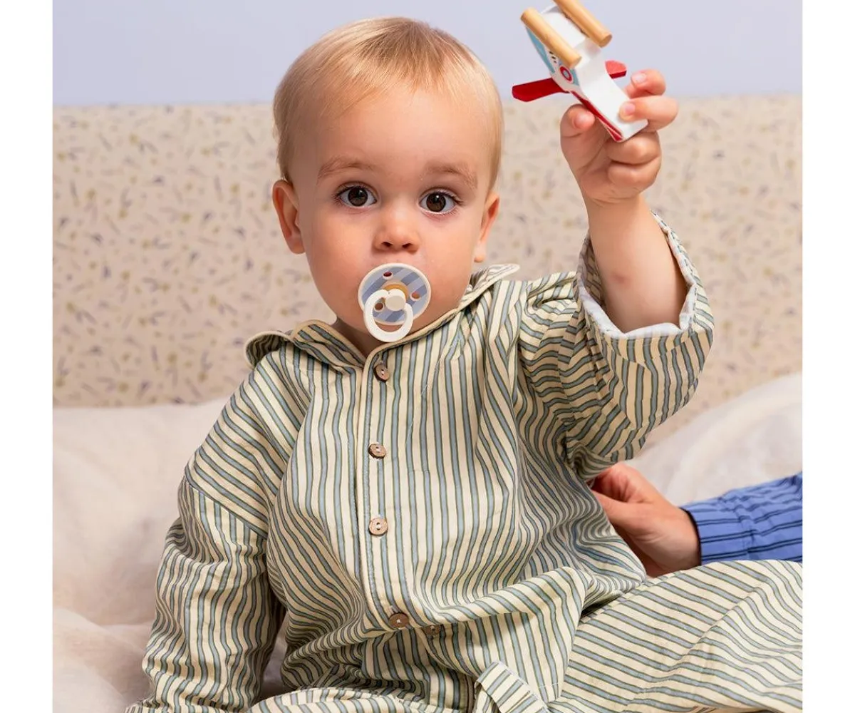 Chupetes Con Diseños^BIBS 2 Chupetes Studio Colour Round Block Baby Blue Dusty Blue Mix