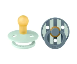 Chupetes Con Diseños^BIBS 2 Chupetes Studio Colour Round Block Nordic Mint Petrol Mix