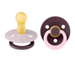 Chupetes Con Diseños^BIBS 2 Chupetes Studio Colour Fusion Round Dusky Lilac Plum Mix