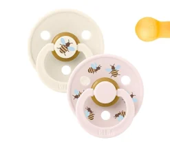 Chupetes Con Diseños^BIBS 2 Chupetes Studio Colour Round Bumblebee Ivory Mix