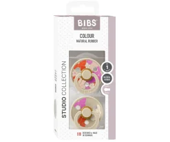 Chupetes Con Diseños^BIBS 2 Chupetes Studio Colour Round Morning Bloom Vanilla Mix