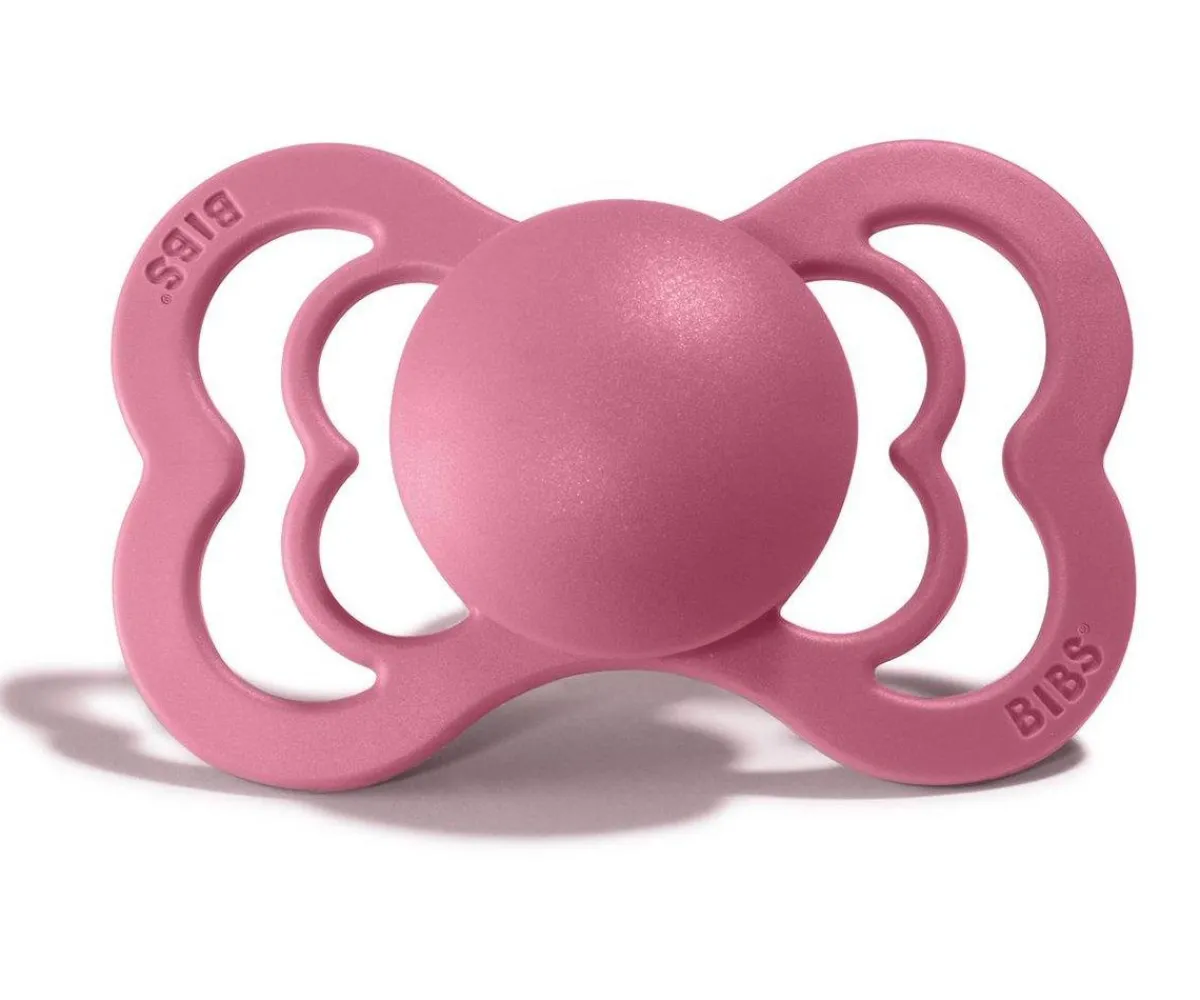 Chupetes Con Diseños^BIBS 2 Chupetes Supreme Coral/Ruby Látex