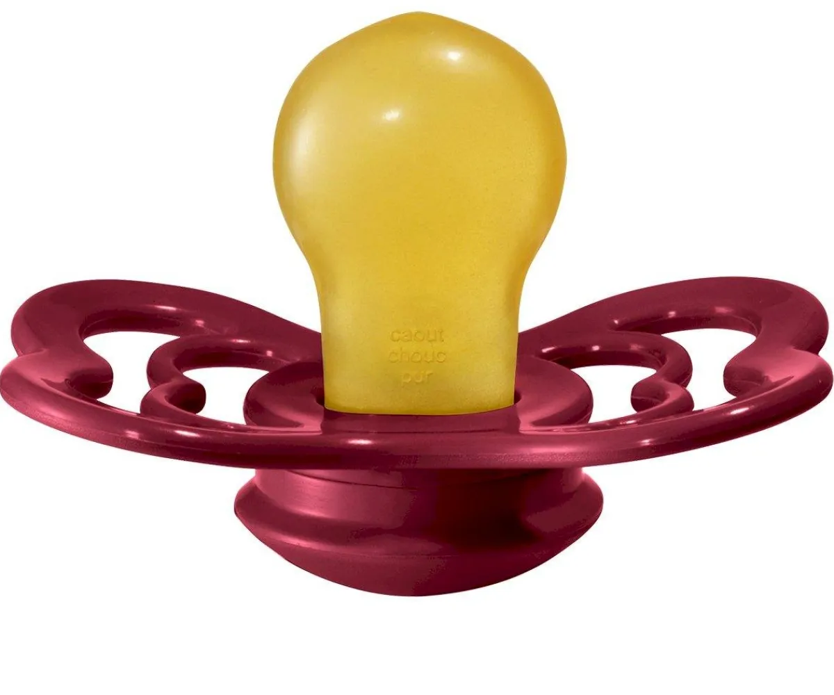 Chupetes Con Diseños^BIBS 2 Chupetes Supreme Coral/Ruby Látex