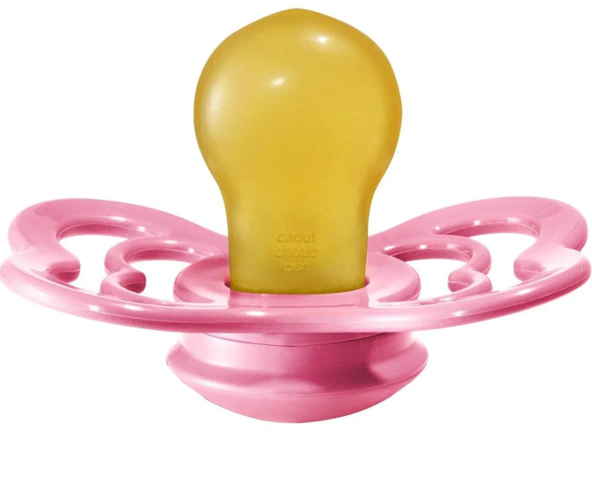 Chupetes Con Diseños^BIBS 2 Chupetes Supreme Coral/Ruby Látex