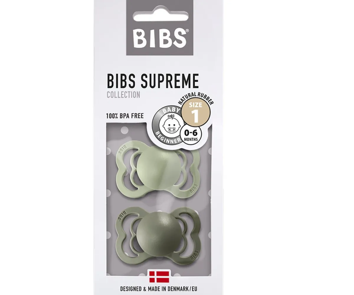 Chupetes Con Diseños^BIBS 2 Chupetes Supreme Sage/Hunter Green Látex