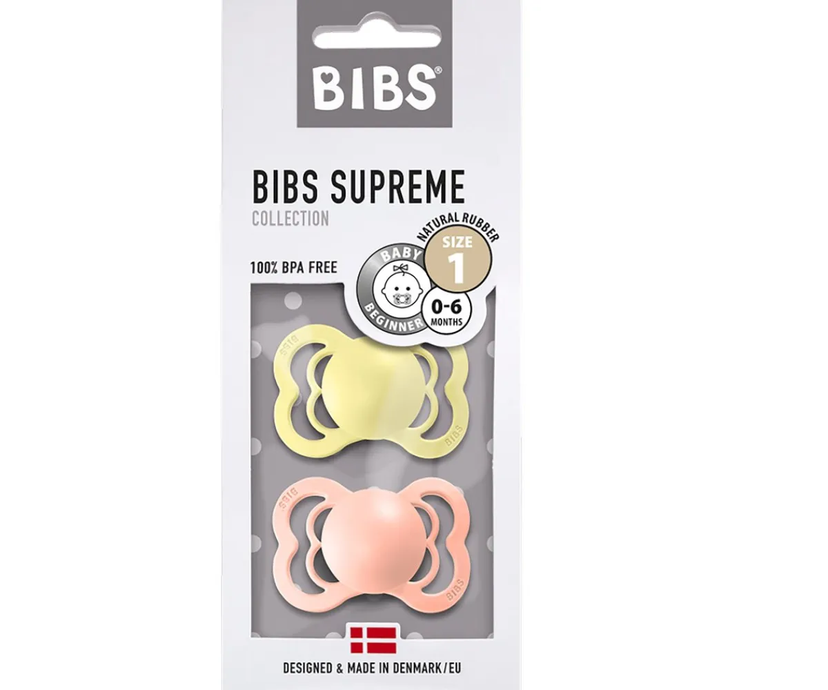 Chupetes Con Diseños^BIBS 2 Chupetes Supreme Sunset/Sunshine Látex