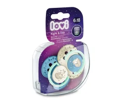 Sale 2 Chupetes Day&Night Azul Chupetes Con Diseños|Chupetes Nocturnos