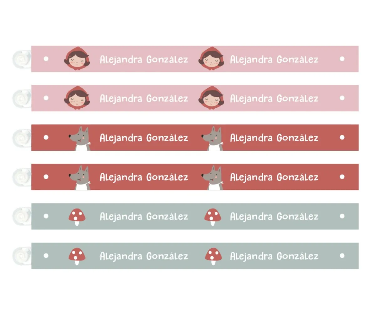 Colecciones Vuelta Al Cole^Tutete 6 Cintas para Colgar Ropa Little Red Personalizables