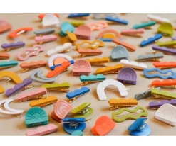 Accesorios De Pelo^Grech & Co 2 Clips de Pelo Tri Rainbow Fog