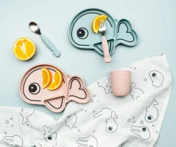 Cubiertos Infantiles^Done by Deer 2 Cubiertos Antideslizantes Yummyplus Sea Friends Azul