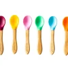 Cubiertos Infantiles^Ecorascals 3 Cucharas Bambú Rosa Verde Amarilla