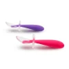 Clearance 2 Cucharas Silicona Aprendizaje Gentle Rosa/Morado Baby Led Weaning|Cubiertos Infantiles